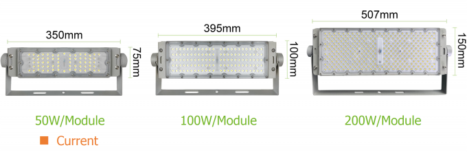50W 100W 150W 200W 250W 300W Module High Mast Flood Lights Ánh sáng sân bóng đá ngoài trời 1