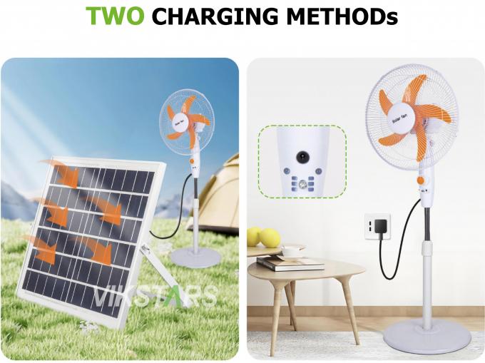 Quạt đứng năng lượng mặt trời 16 inch, chạy bằng năng lượng mặt trời, dùng cho cắm trại và gia đình 11