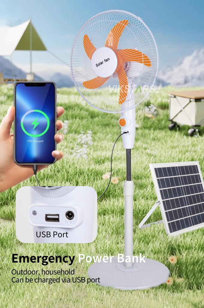 Quạt đứng năng lượng mặt trời 16 inch, chạy bằng năng lượng mặt trời, dùng cho cắm trại và gia đình 12