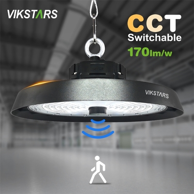 Mua 170lm / w High Lumen UFO High Bay Lights hỗ trợ 3CCT với bộ cảm biến chuyển động sản xuất trực tuyến