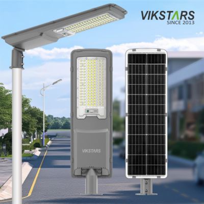 Mua Đèn đường năng lượng mặt trời tích hợp ngoài trời 200w 300w cho đường với cảm biến ánh sáng điều khiển từ xa và cột sản xuất trực tuyến