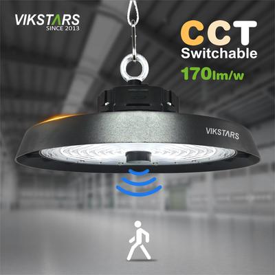 Mua 170lm / w High Lumen UFO High Bay Lights hỗ trợ 3CCT với bộ cảm biến chuyển động sản xuất trực tuyến