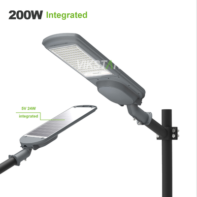 Năng lượng cao tất cả trong một 200W 300W 400W 500W Phân chia đèn đường mặt trời với bảng điều khiển mặt trời bổ sung