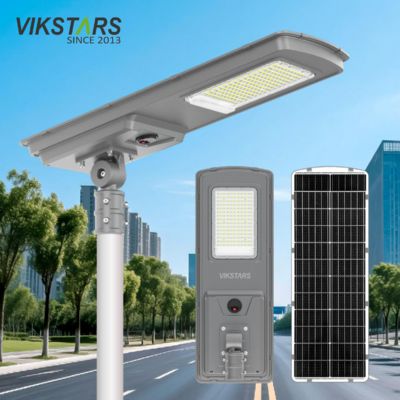 Đèn đường năng lượng mặt trời tích hợp mới nhất 2025 ngoài trời 300w 400w 500w cho đường với cảm biến ánh sáng và cảm biến chuyển động
