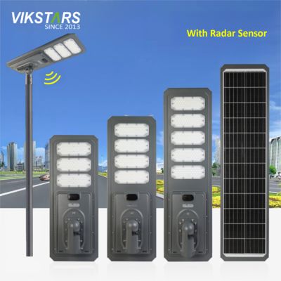 100W 200W 300W 400W 500W All In One Đèn đường mặt trời nhôm